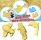 Summer Play Construction Sand Kit - 3lbs Sand with 2 Colors, 6 Mini Construction Trucks, Construction Toys and Signs, Animal Mold, Modeling Tools, Foldable Sandbox, Gifts for Boys Girls